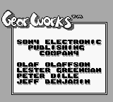 Gear Works title screen for GameBoy